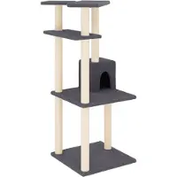 Syfax Arbre à chat avec griffoirs en sisal gris foncé 123 cm