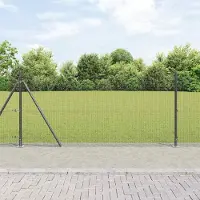 Syfax Clôture en fil soudé avec base en béton 100 x 0,8 m (l x h)