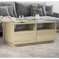 Prolenta Maison Exclusive - Table basse avec éclairage LED Chêne Sonoma 90x49x40 cm