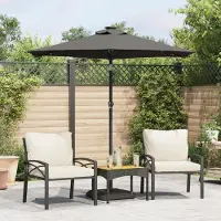 Prolenta Maison Exclusive - Parasol avec mât en acier, couleur anthracite, dimensions 225x225x212 cm