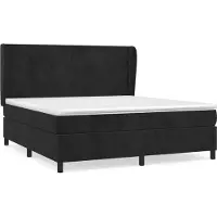 vidaXL Lit boxspring avec matelas noir 180x200 cm velours