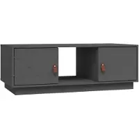 Syfax Table basse Gris 100x50x35 cm Bois massif de pin