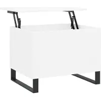 Syfax Table basse Blanc 60x44,5x45 cm Bois d'ingénierie