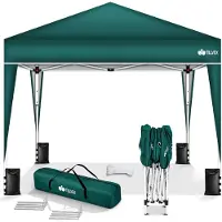 Tillvex Pavillon 3x3m vert étanche | Pop-Up Pliable réglable en hauteur | Tente de jardin protection UV 50+ | Tente de réception avec sac pour le jardin