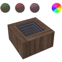 Syfax Table basse avec LED chêne marron 60x60x40 cm bois d'ingénierie