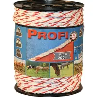 Kerbl Cordelette Profi 6mm 200m 6x0,30 Tric Blanc/rouge
