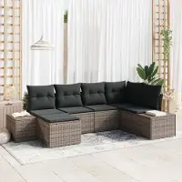 Prolenta Maison Exclusive - Ensemble de canapé de jardin avec coussin 6 pcs Gris polyrotin