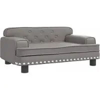 Syfax Lit pour chien gris 70x45x30 cm similicuir