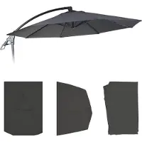 Mendler Housse De Rechange Pour Deluxe Ampelschirm Hwc-D14, Housse De Parasol Ronde Ø 3m Anthracite Sans Flap