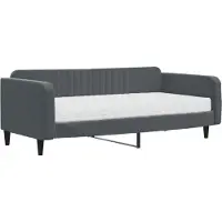 vidaXL Lit de jour avec matelas gris foncé 100x200 cm velours