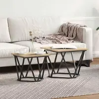 Prolenta Maison Exclusive - Ensemble de deux tables d'appoint, chêne Sonoma, 50 x 50 x 40 cm