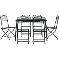 vidaXL Ensemble de jardin 7 pièces Anthracite Métal déployé