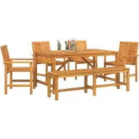 Syfax Ensemble de salle à manger pour jardin 6 pcs Marron