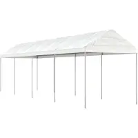 Syfax Belvédère avec toit blanc 8,92x2,28x2,69 m polyéthylène