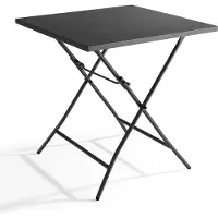 Oviala Table de jardin pliante carrée en acier 70 cm 4 places gris - Palavas