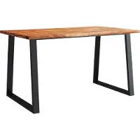 Syfax Table à manger 140x80x75 cm bois d'acacia solide à bord vif