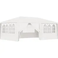 Syfax Tente de réception et parois latérales 4x6 m Blanc 90 g/m²