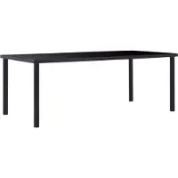 Prolenta Maison Exclusive - Table de salle à manger noire 200 x 100 x 75 cm, verre trempé