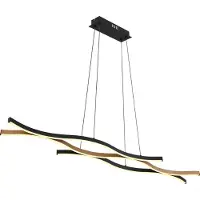 Globo Lampe suspendue Geronimo noir avec du bois