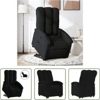 The Living Store Fauteuil relax releveur électrique noir tissu