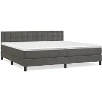 Syfax Sommier à lattes de lit et matelas Gris foncé 200x200cm Velours