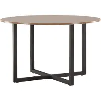 Furnlux Classic FURNLUX Table à manger Durango Walnut Und Black 120cm / Hauptfarbe : Braun / Dimensions : 120 x 120 x 75 cm