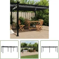 The Living Store Pavillon de jardin avec toit extensible Anthracite 3x6 m Aluminium