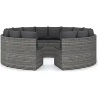 Syfax Salon de jardin 8 pcs avec coussins Résine tressée Gris