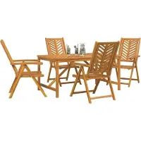 vidaXL Ensemble de jardin 5 pcs brun bois massif acacia