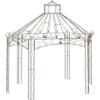 Syfax Pavillon de jardin Marron antique 400x258x378 cm Fer