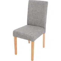 Mendler Chaise de salle à manger Littau, chaise de cuisine, tissu/textile gris, pieds clairs
