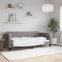 Prolenta Lit de jour exclusif, couleur taupe, 90x200 cm, revêtement en tissu
