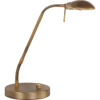 Mexlite Lampe de table - bronze - Biron - verre métal - lampe de bureau - LED - 7502BR -