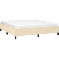 Syfax Cadre de lit sans matelas crème 180x200 cm tissu