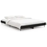 Syfax Cadre de lit sans matelas noir 140x190 cm bois d'ingénierie