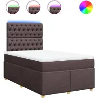 vidaXL Lit boxspring avec matelas brun foncé 120x200 cm Tissu