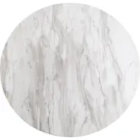 House Nordic Bolzano Table de bar Ø70 cm aspect marbre, pieds en laiton, blanc.