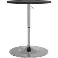 Syfax Table de bar noir 60x60x90 cm bois d'ingénierie et acier chromé
