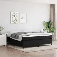 Prolenta Maison Exclusive - Sommier à lattes de lit avec matelas Noir 160x200 cm Tissu