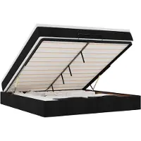 vidaXL Ottoman-lit avec matelas noir 180x200 cm Tissu