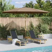 Prolenta Maison Exclusive - Parasol avec mât en bois 350 cm Taupe
