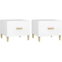 Syfax Tables basses 2 pcs blanc 50x50x40 cm bois d'ingénierie