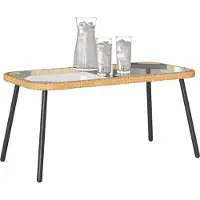 vidaXL Table Basse Naturelle 90X45X42 Cm en Polyirattan Lumarko