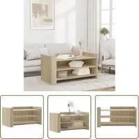 The Living Store Table basse Chêne Sonoma 100x50x50 cm Matériau dérivé du bois