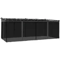 Syfax Tonnelle avec parois en filet anthracite 6x3 m acier
