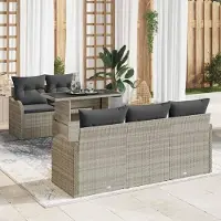 Prolenta Maison Exclusive - Ensemble de canapé de jardin 6 pcs Gris clair polyrotin