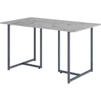 Vicco Table de salle à manger Merido Gris/marbre blanc 140x80cm, Model 55286