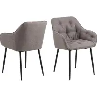 Actona Brooke chaise de salle à manger avec accoudoirs marron.