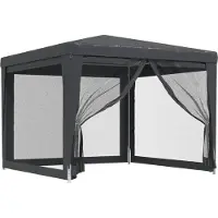 Syfax Tente de fête avec 4 parois latérales en maille Anthracite 3x3m