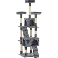 Syfax Arbre à chat et griffoirs Sisal 170cm Empreintes de pattes Gris